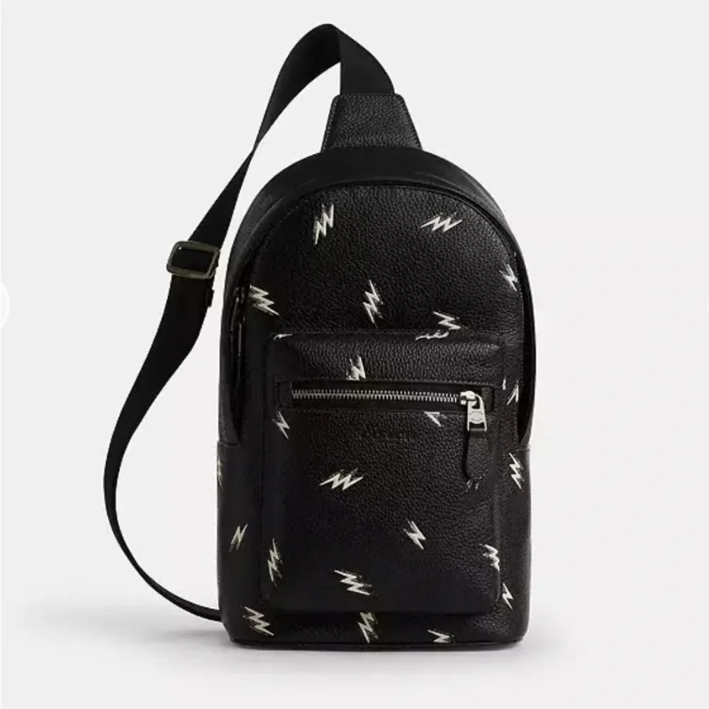 Coach West Pack With Lightning Bolt Print Black